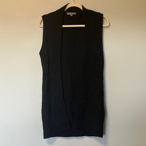 Classiques Entier charcoal grey wool alpaca Sleeveless Open Front Sweater Vest